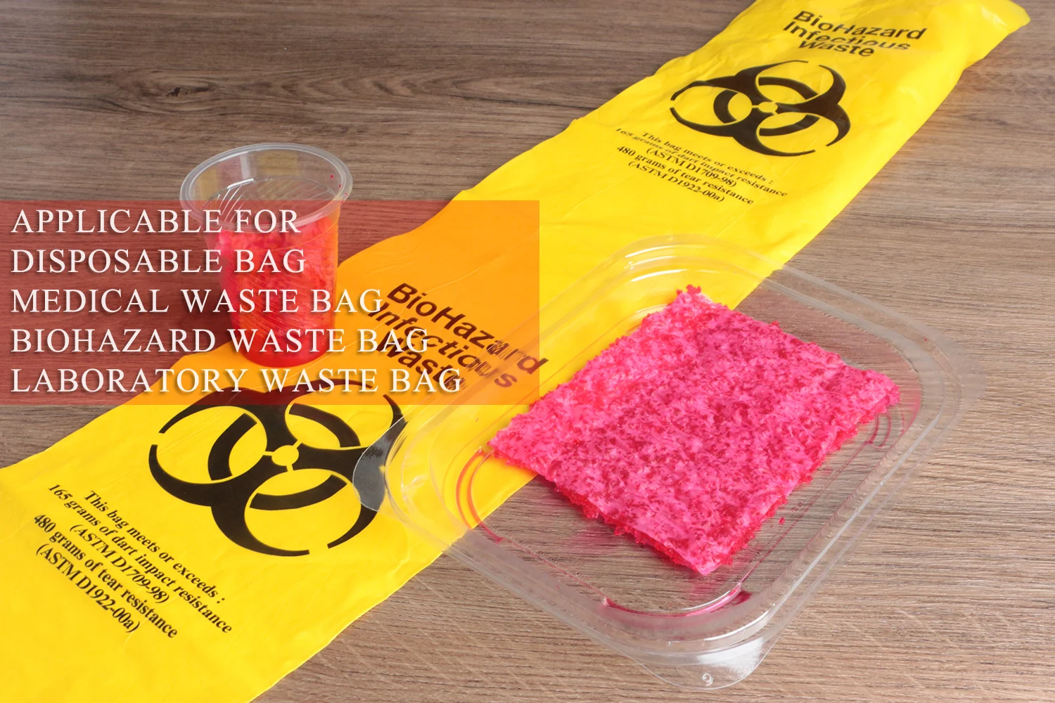Medical Wet Biohazard Waste Laboratory Bag Absorbent Pad High