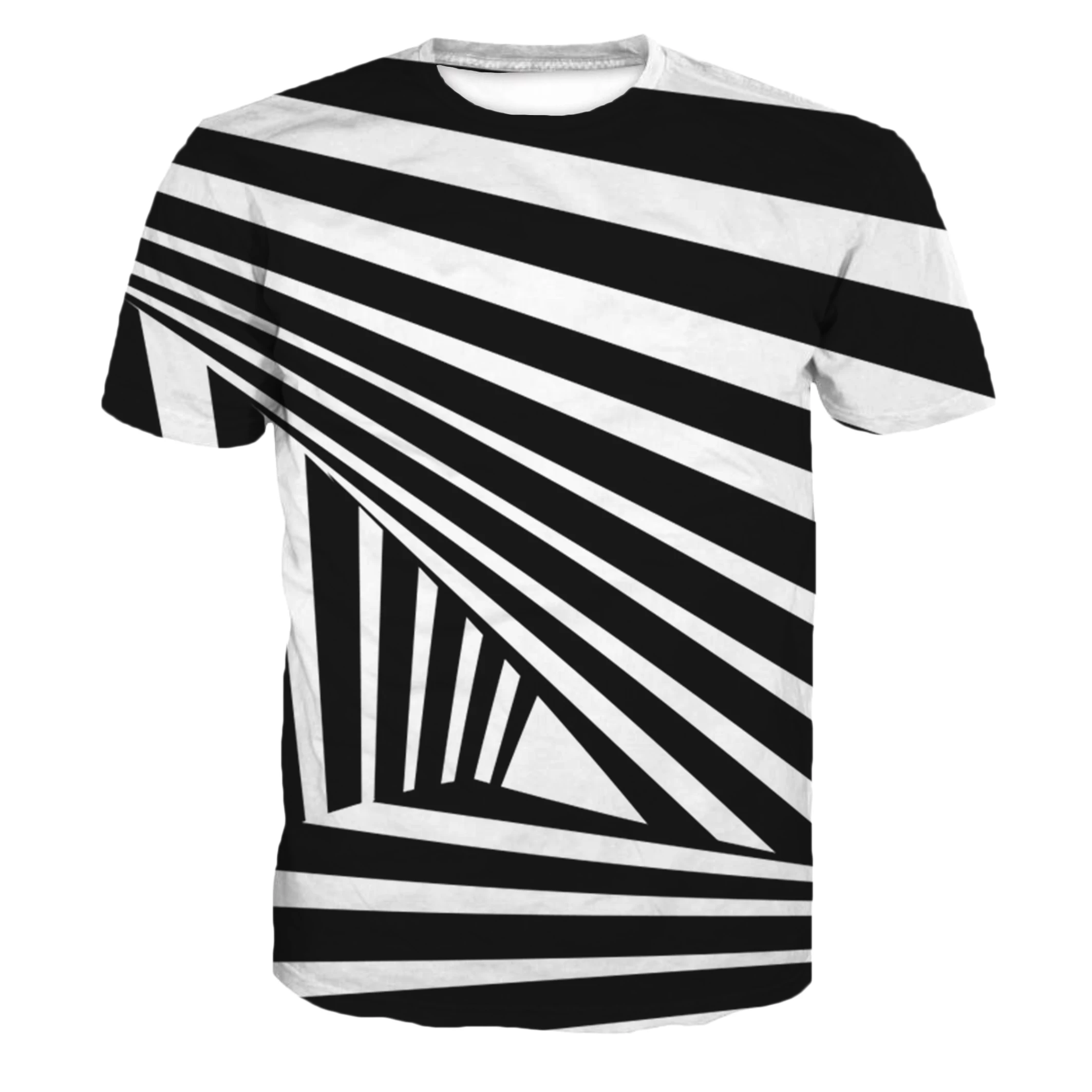 

Black and white stripe 3D Sublimate T-shirt