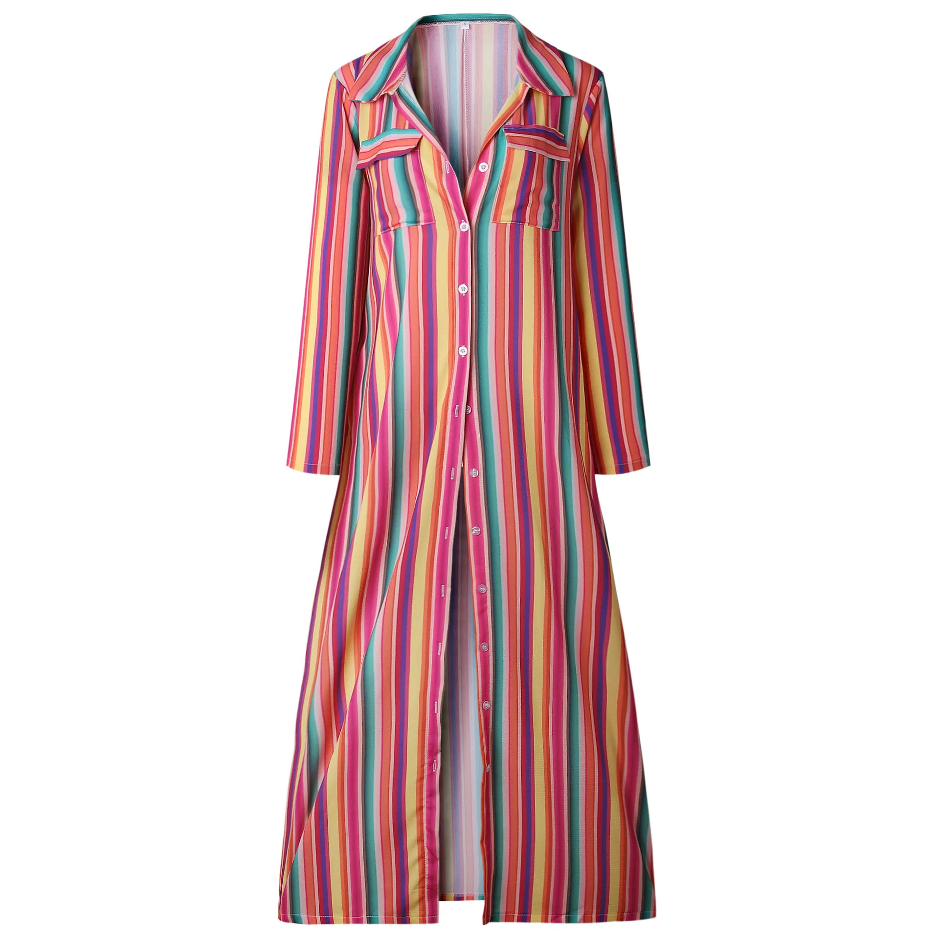 

2020 New Arrivals loose high quality fashion long sleeves women casual dresses