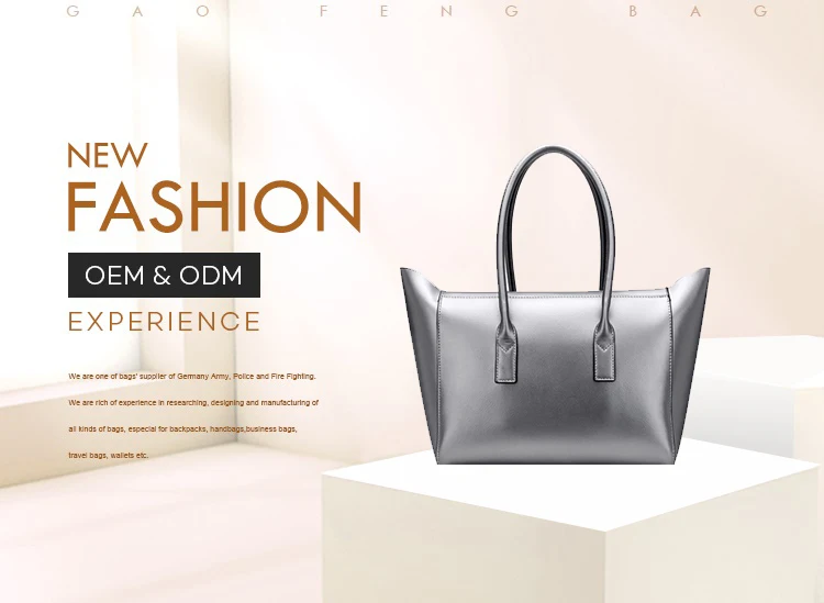 Factory top quality OEM lady silver custom hand bags pu leather designer girl  luxury purses and handbags for women female