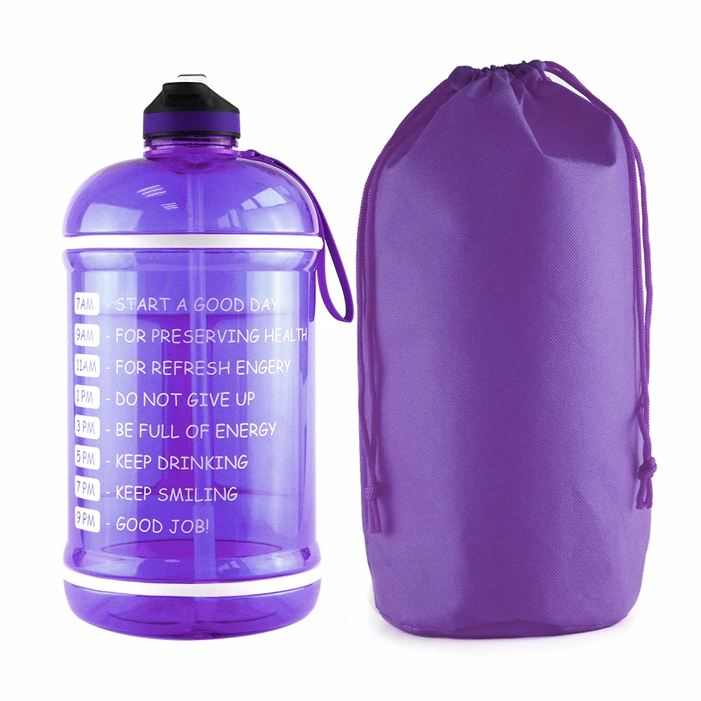 

Free samples 1 gallon water bottle with time marker