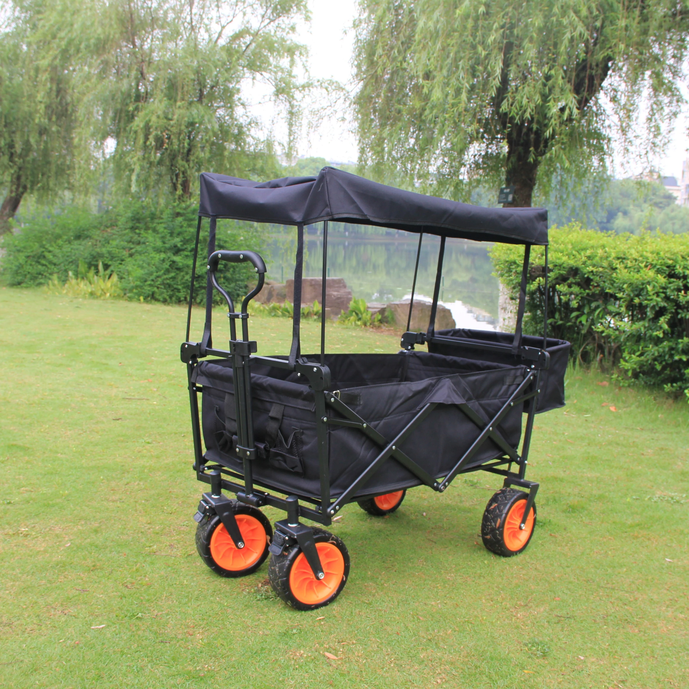 

Outdoor Camping Folding Utility Cart Wagon for Children Kids with Canopy, Customized