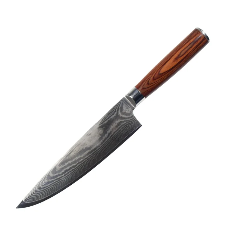 

8 inch Chef Knife with Padauk Wood Handle Japanese VG10 Damascus Steel Cutting Fishing Meat Kitchen Knives