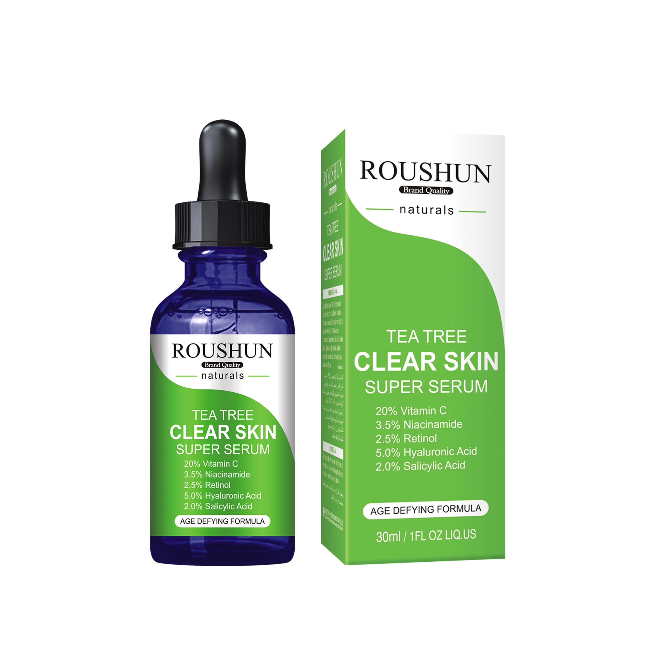 

ROUSHUN Tea Tree Beauty Skin Super Serum Hyaluronic Acid Vitamin Facial Serum