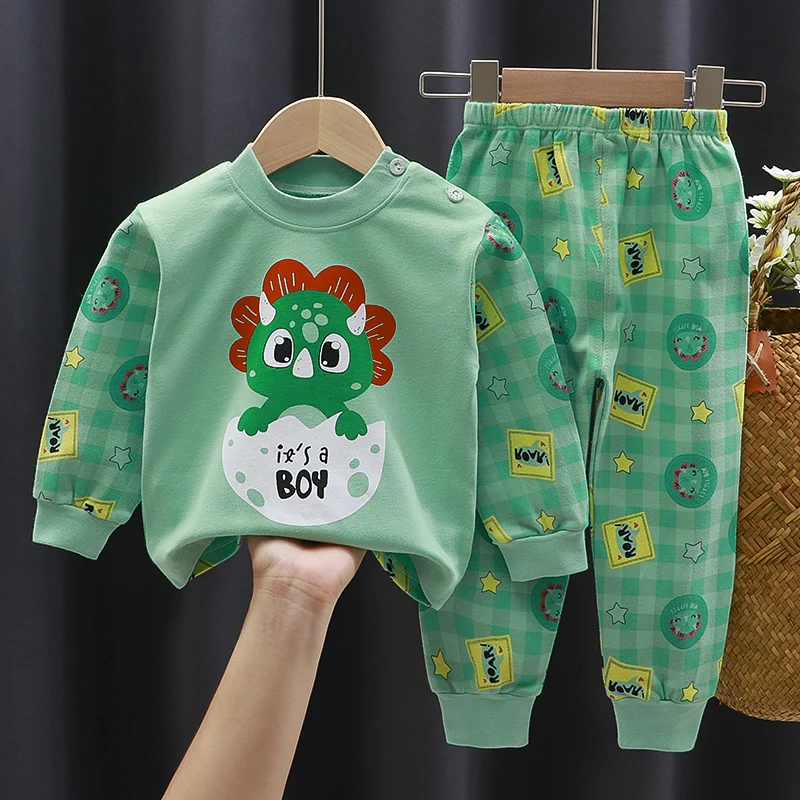 

Kids Pyjamas Sleepwear Homewear Long Sleeves Autumn Children's Soft Cotton Suit