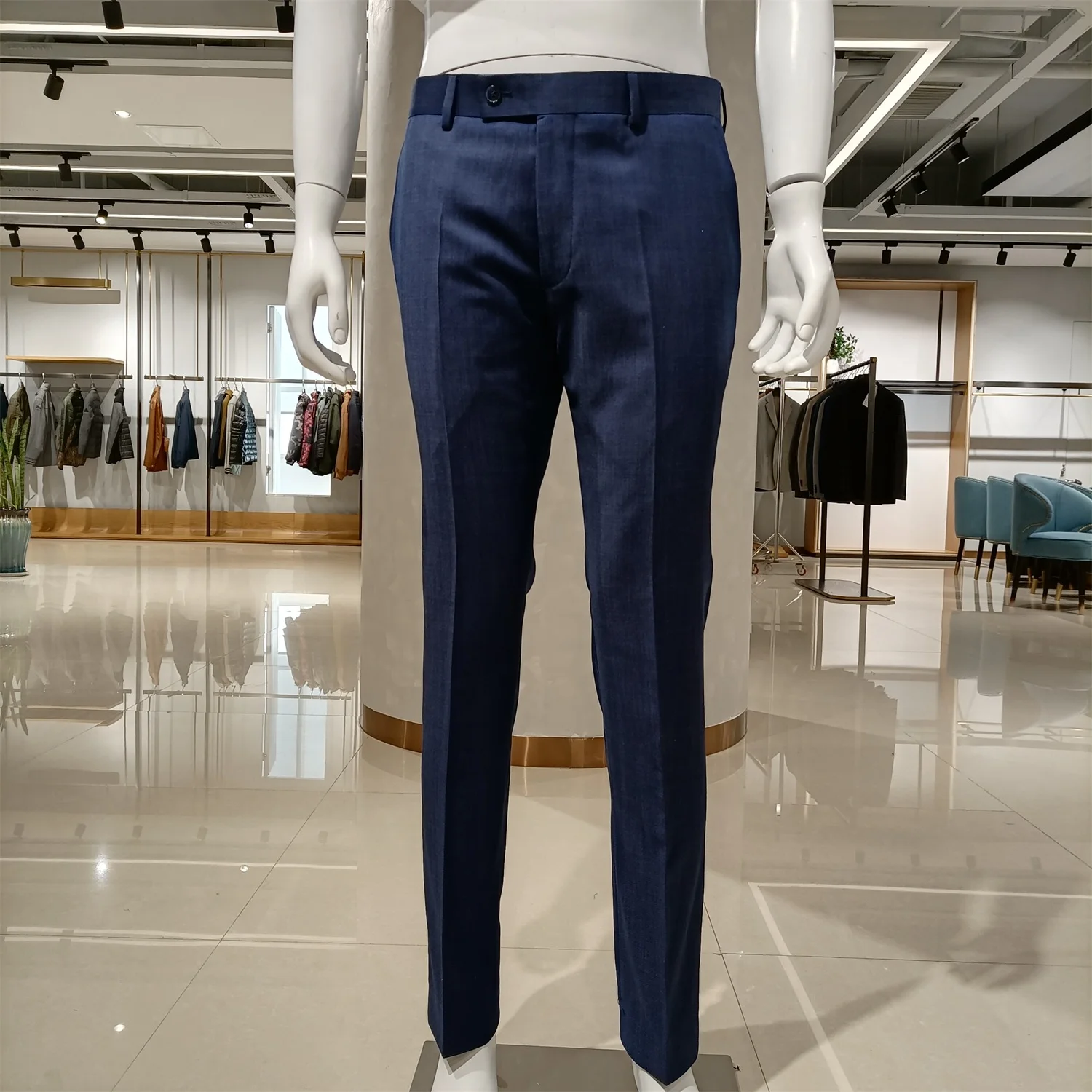 

New arrival fashion men's pants OEM service wool fabric formal double-welts back pockets office trousers for men, Plaid