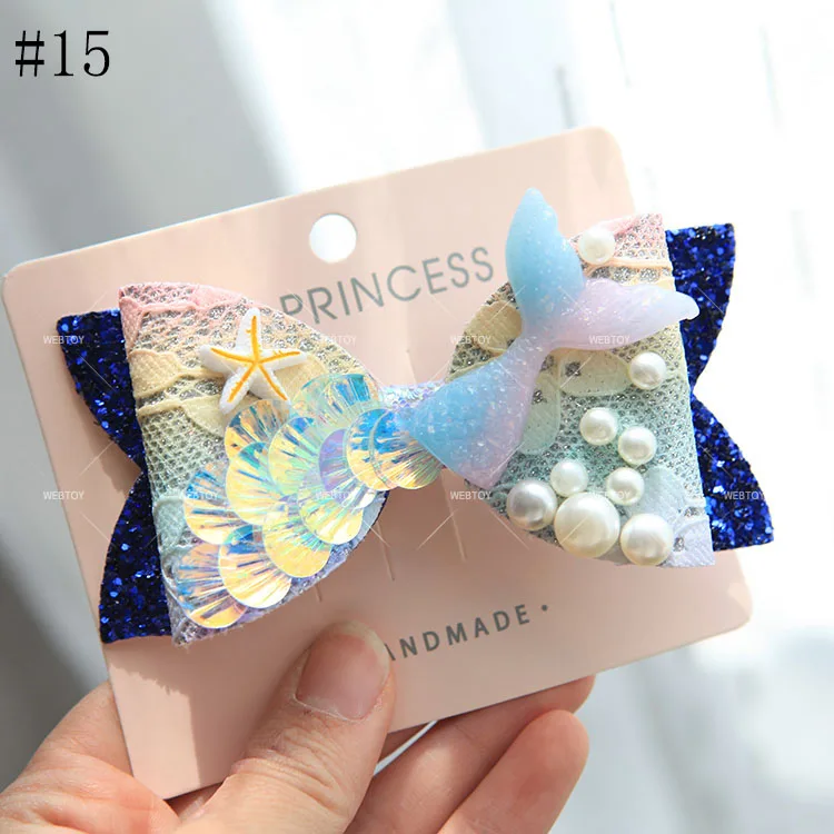 Beautiful Glitter Mermaid Hair Bow For Girls Hair Clips For Girls