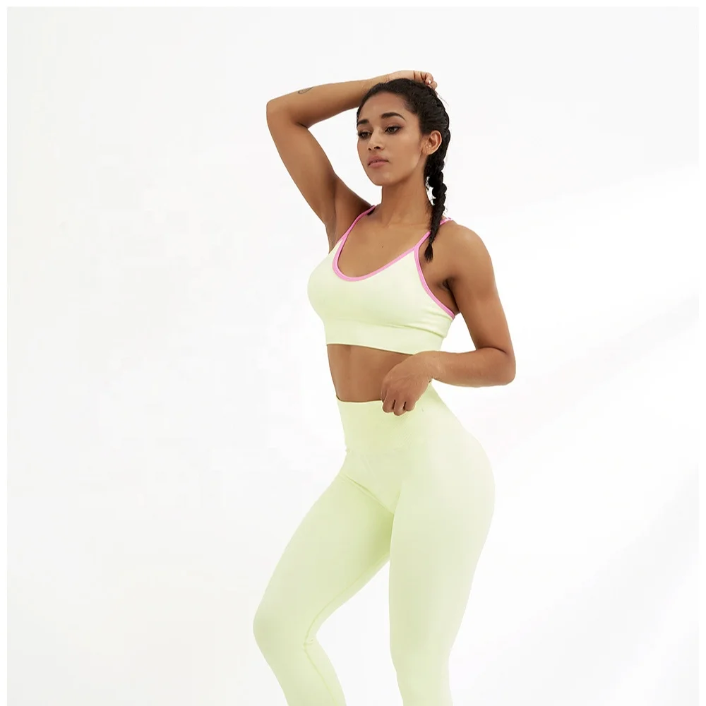 

two piece gym clothing yoga bar suit sport wear big size women breathable plus size seamless yoga sets, Blue , rose , yellow