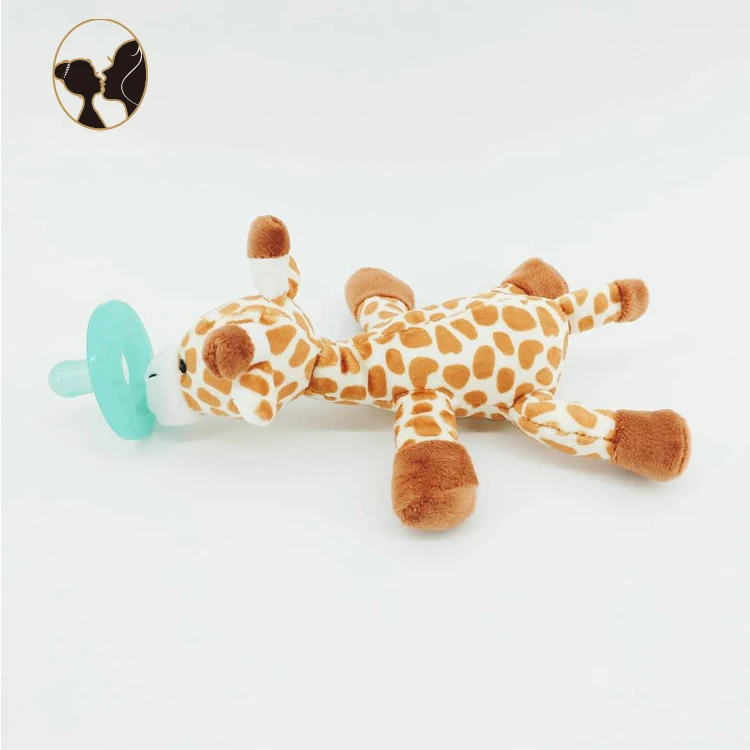 Baby Silicone ring Pacifier With Animal Plush Toy pacifiers toy with cover