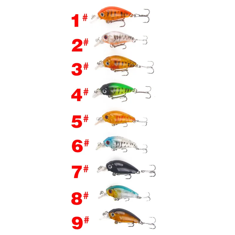 

Crank Fishing Lure  Plastic Hard Bass Bait Saltwater Fishing Wobblers, 9 colors