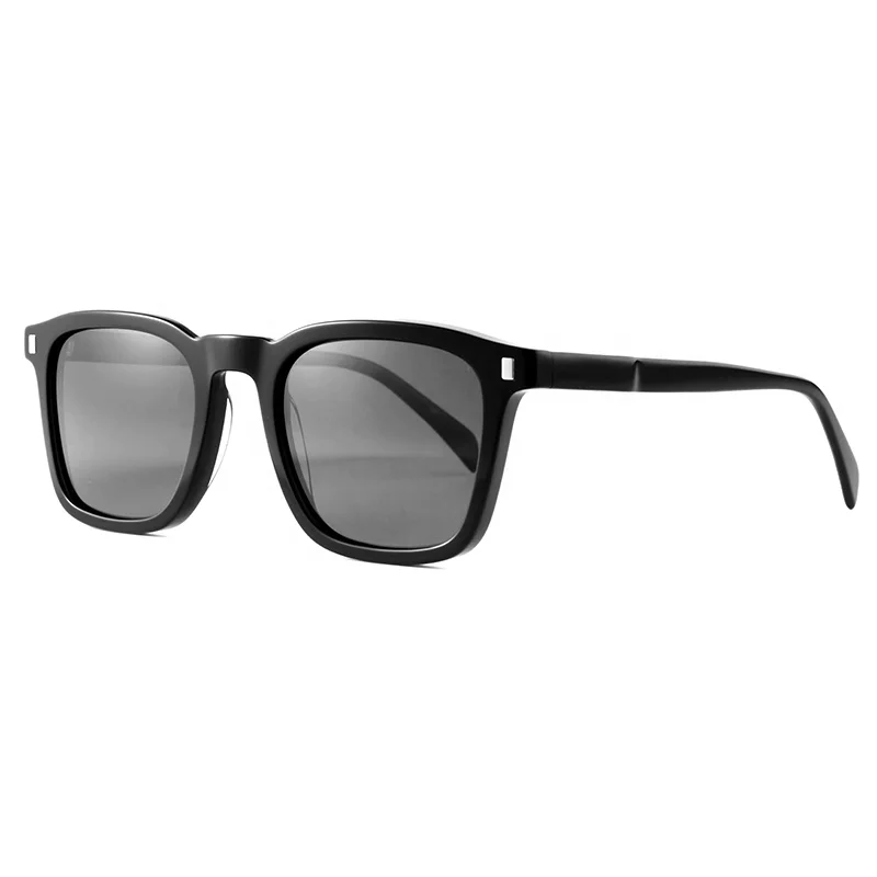

High End Trendy Design Custom Logo Vintage Polarized Acetate Bevel Women Sun Glasses Sunglasses 2021