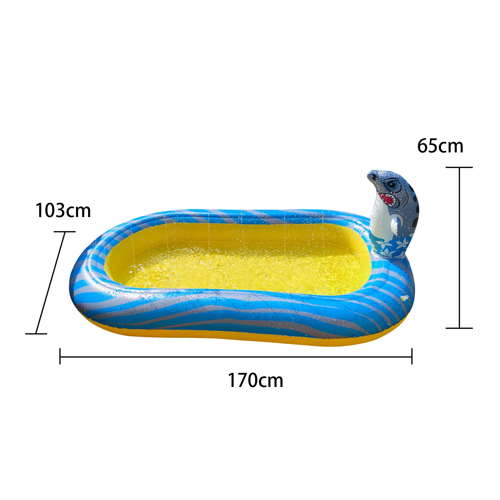 

Inflatable Sprinkler Pool for Kids Infant Wading Swimming Pool Outside Toys for Babies Kids and Toddlers, Yellow