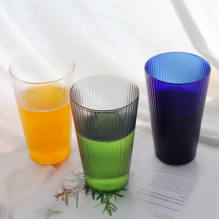 

Wholesale single wall glass coffee tumbler borosilicate glass cup tumbler, Customized color