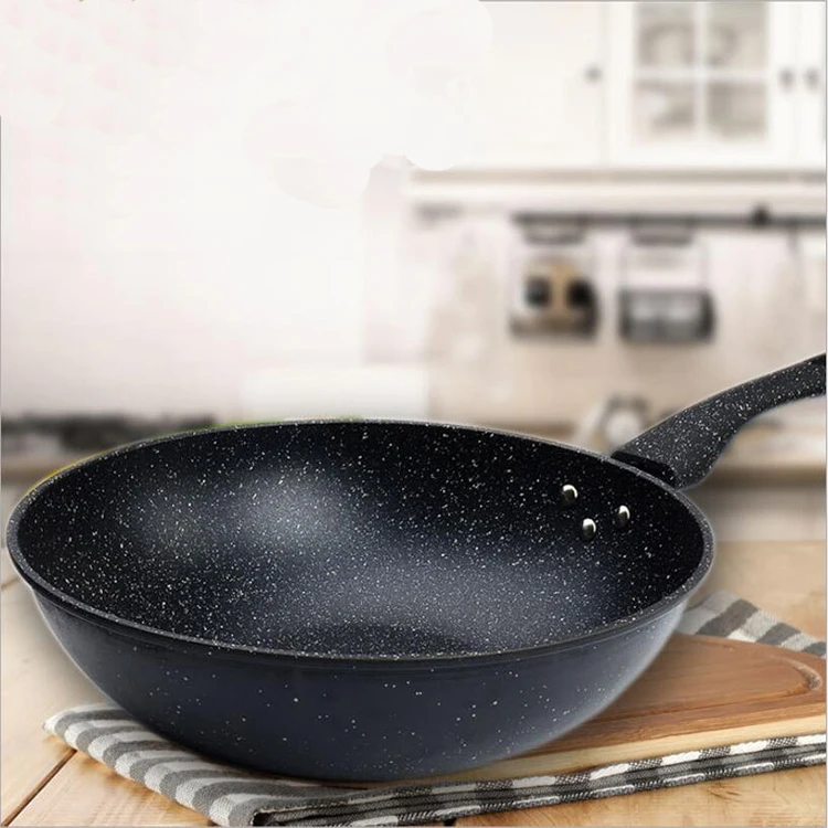 

TV show Aluminum stainless steel handle wok Ceramic Coated Copper amazon top seller nonstick coating custom wok