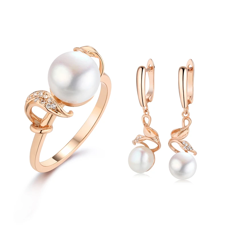 

2021 Wholesale Wedding Gift Copper Silver Jewelry Freshwater Pearl Set