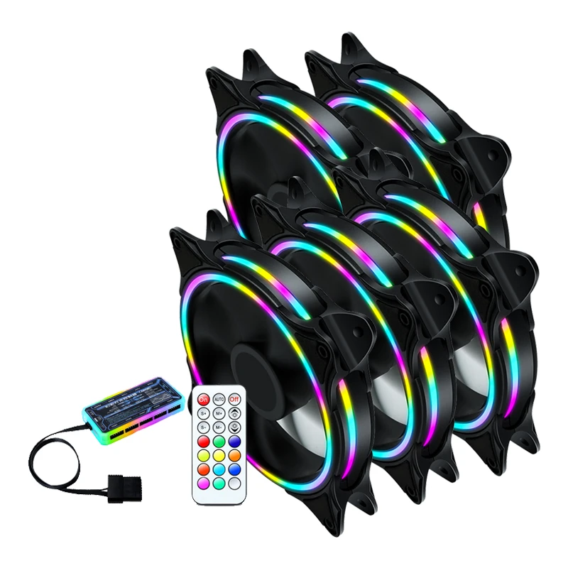 

Low MOQ RGB Gaming PC Computer cooling Fan LED 6Pin 120mm CPU RGB LED Fan, Multi-color