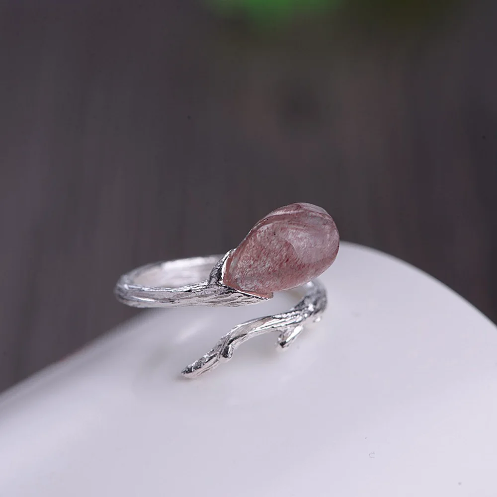 

Original Rose Quartz Handmade Jewelry Gemstone Rings 925 Silver Rings