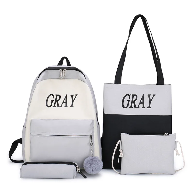 

SB082 Wholesale cheap price Oxford teenager school backpack girls school bag set, 4 colors