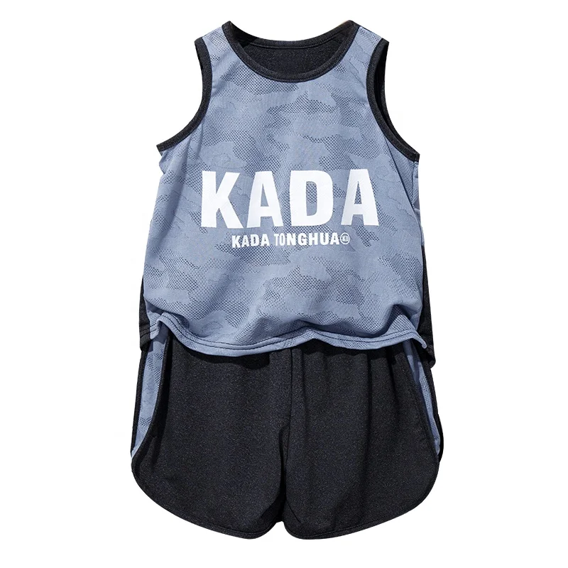 

Custom Wholesale Summer New Children Clothing Quick Dry Kids Tank Top Set Character Kids T Shirt Boy And Girl Breathable Vest, Picture shows