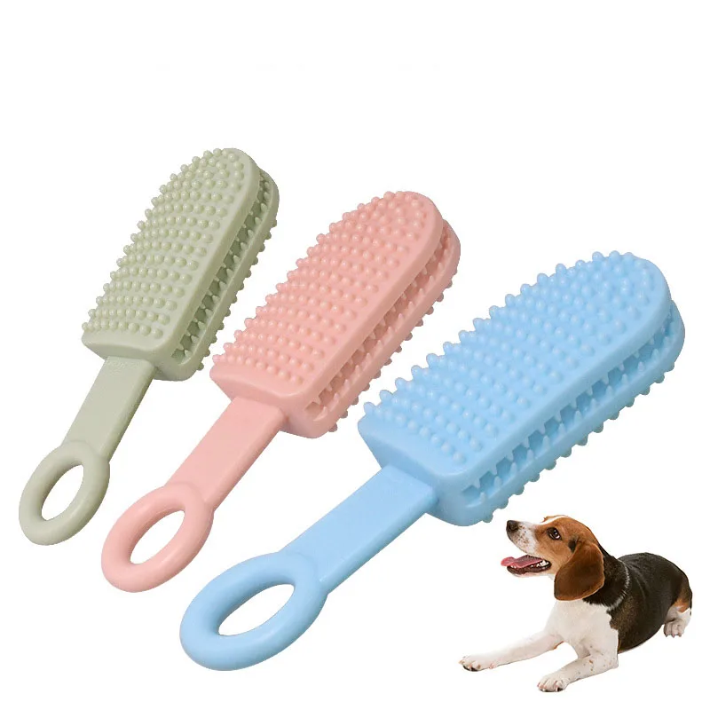 

New TPR dog toy ice cream molar stick bite resistant cleaning dog toothbrush pet interactive fun toy, Mix color