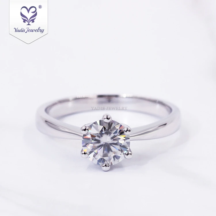 

Yadis fashion jewelry 925 sterling sliver moissanite diamond engagement 18k gold plated ring for women