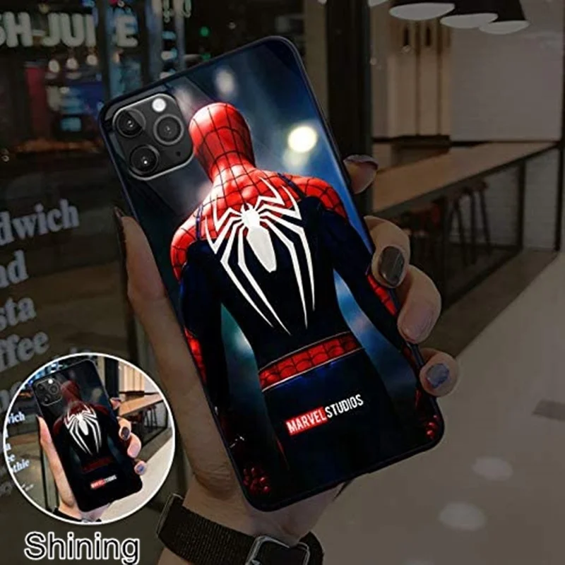 

Hotsale Newest luminous tempered glass phone case Led flash luminous high quality mobile phone case for iPhone7/8/x /xs /xr /11