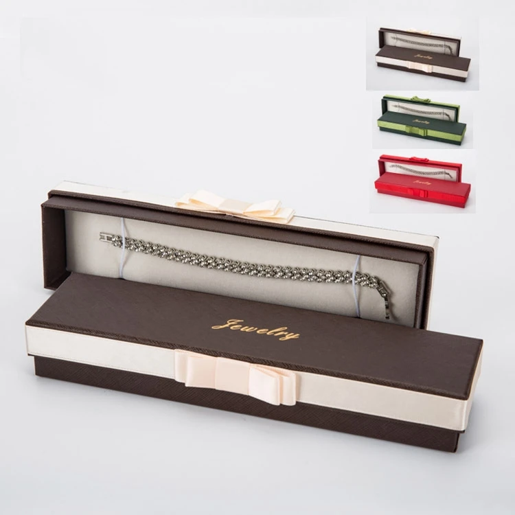

Custom Fashion Gold Jewelry 925 Silver Logo Luxury Paper Necklace Long Chain Jewelry Packaging Box, Picture