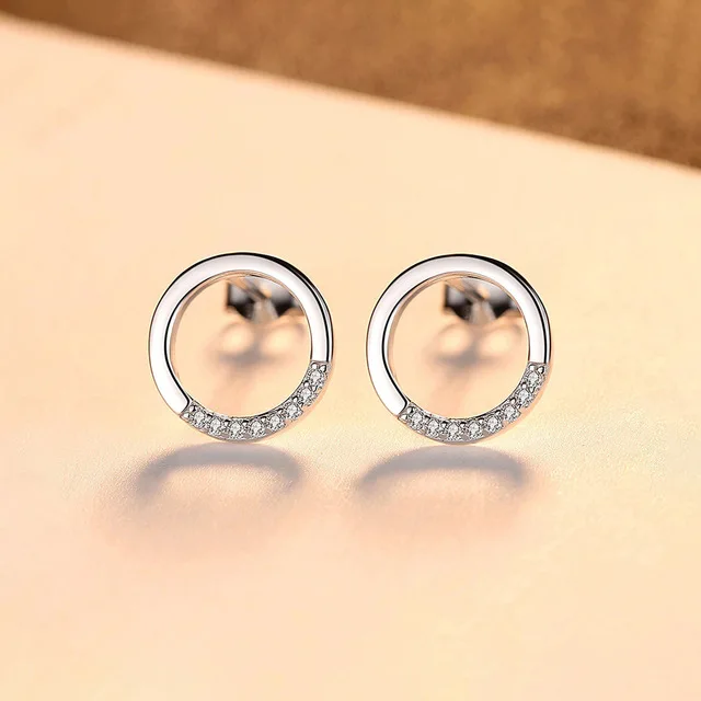 

Wholesale S925 Doughnut Design Sweet Women Minimalist Silver Earrings Jewelry
