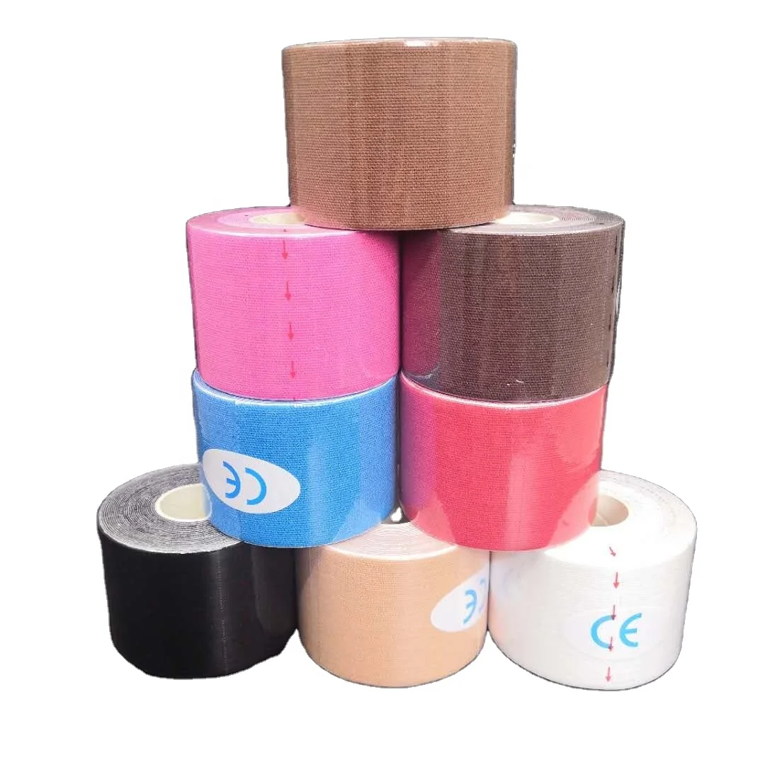 

Free Sample Waterproof Printed Sports Kinesiology Tape Acrylic Glue Latex Free, 5 standard colors