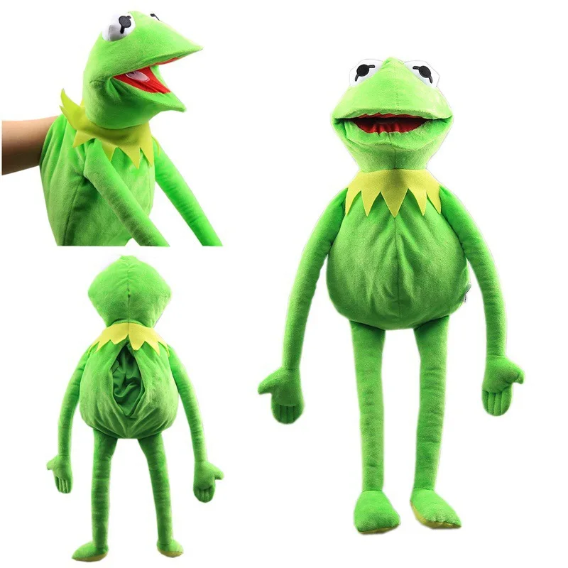 

hot sale green Soft and Funny Hand Frog Stuffed Plush Toy Vivid Green Plush Frog Puppet for kids toys