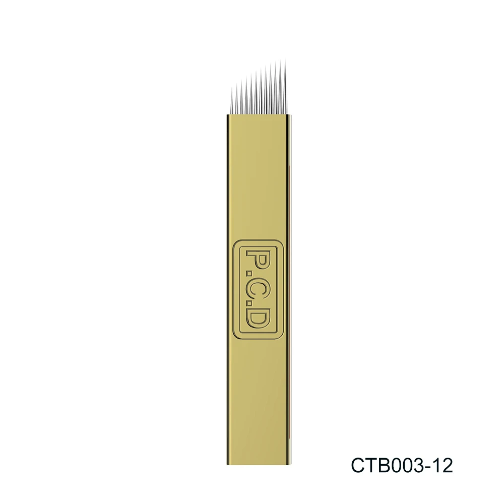 

Tattoo Supplier Microblading Blade #12 #14 0.25mm PCD Curve Gold Blade (20PCS/BOX)