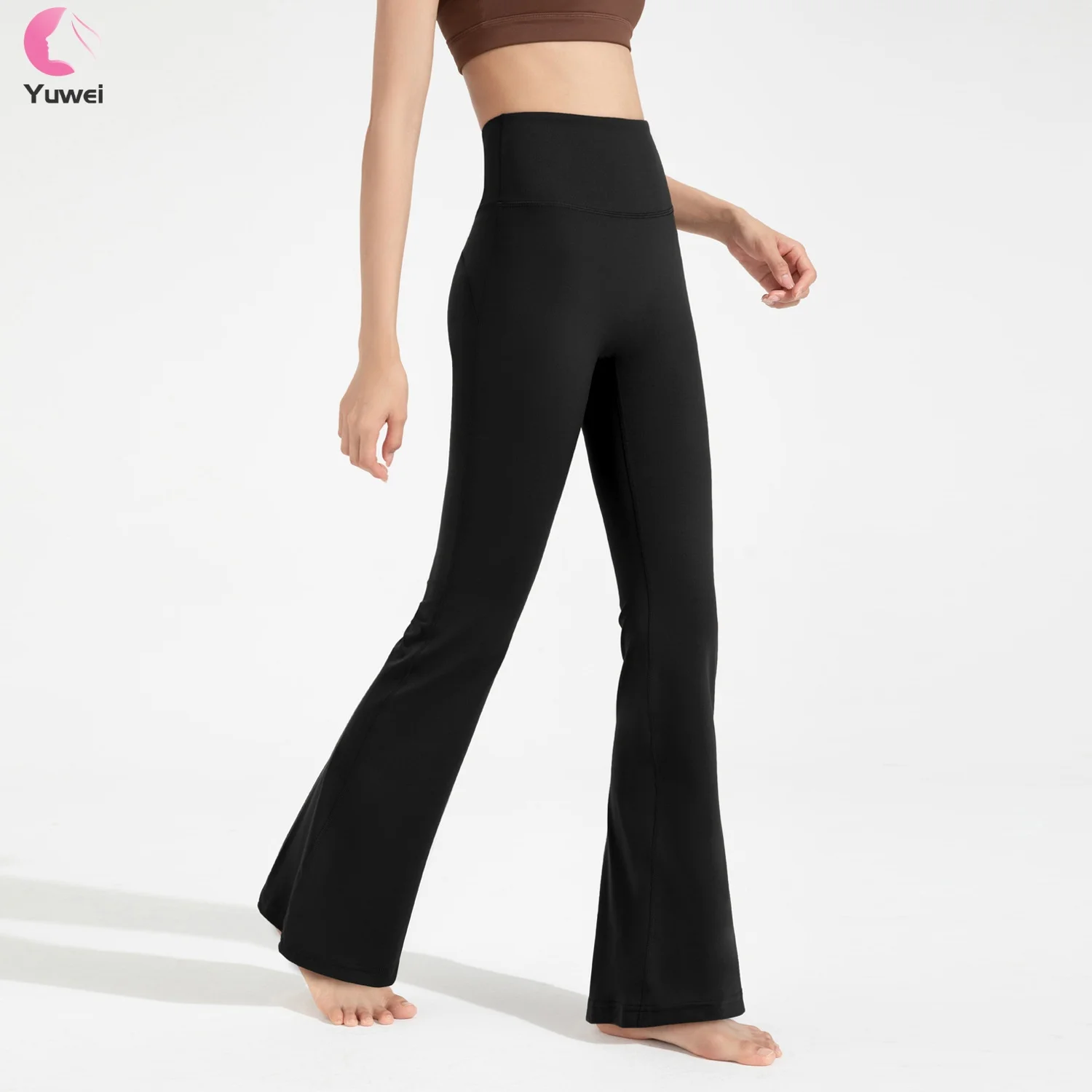 Womens Butterluxe High Waist Sport Gym Fitness Pants Wide Leg Bootcut With Pocket Yoga Flared Leggings