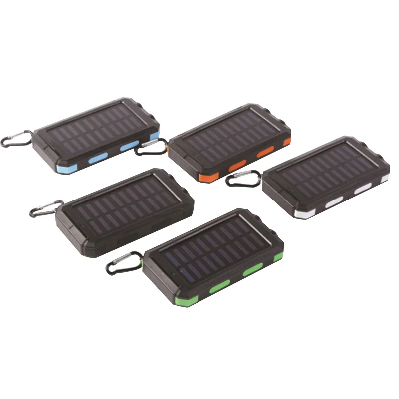 

Built-in Mono Solar Panel Phone Charger Waterproof Camping Charger Solar Power Bank, Black/white/blue/orange/green