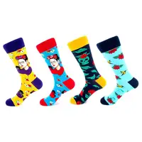 

high quality cotton crew happy funny funky happy socks men custom