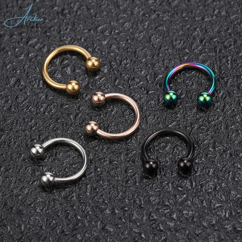 

Fashion Circular Horseshoe Ring Nose Hoops Ring And Septum Rings Tragus Piercing Women Men Body Jewelry