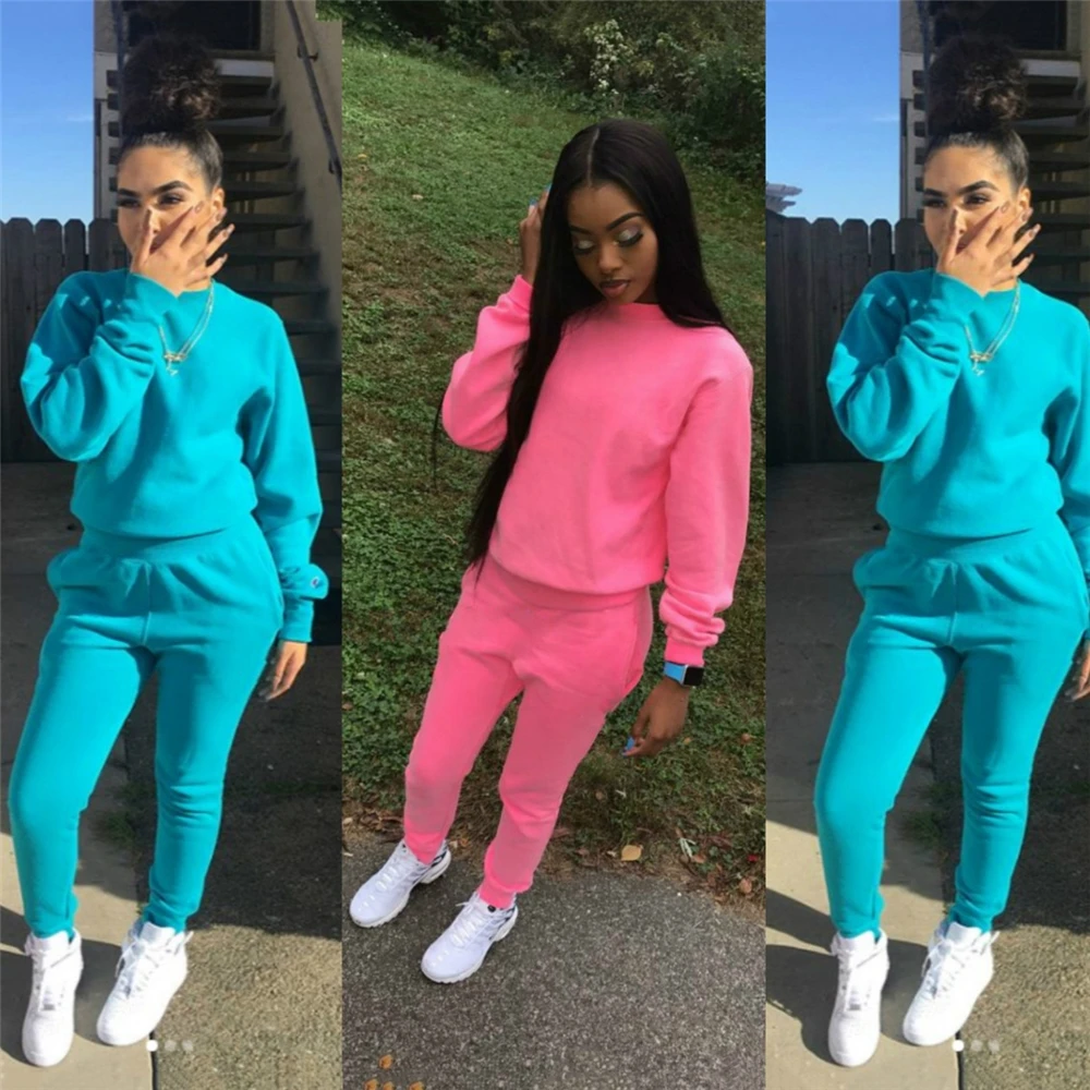

MD-20091403 Women's Sets Fall Casual Female Sets Solid Sweater Long Sleeve Women Suit Women Sets Two Piece