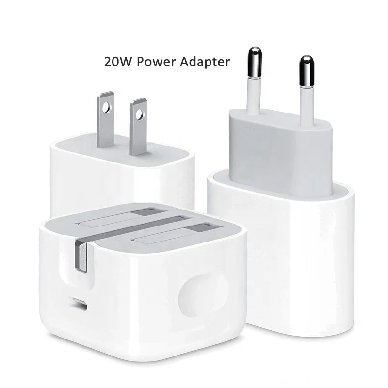 

Fast charger PD 20W USB-C Type C power adapter US EU UK Plug QC 3.0 Travel USB Quick Wall Charger for iPhone 8 Plus 11 12, White color