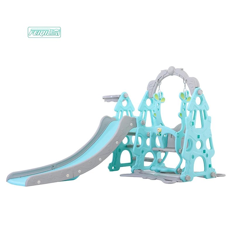 

Feiqitoy playground baby plastic slide set and swing, Pink, blue