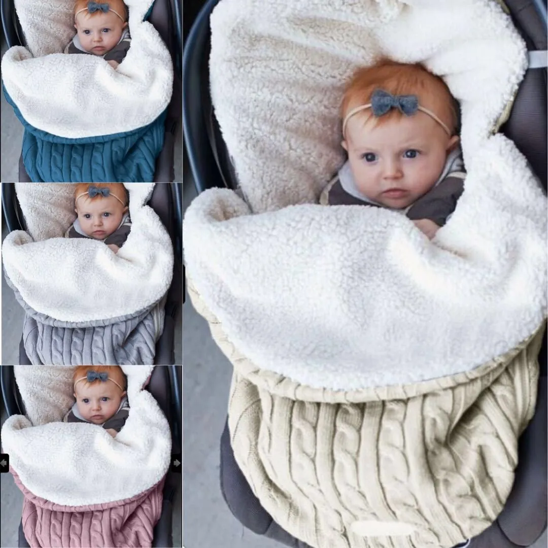 

Newborn Unisex Infant Kinted Baby Warm Sleeping Bag Baby Swaddle Blanket, Customized color