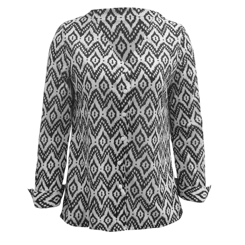 

2020 Hot Sale Latest Autumn Women's Printed Top Casual V-neck Long Sleeve Shirt For Ladies