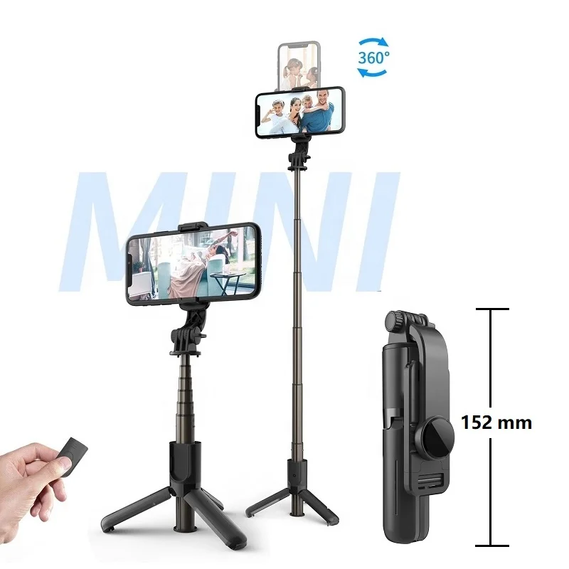 

2021 Latest Wireless Remote Control 3 in 1 Monopod Selfie Stick Tripod Stand for Smartphone, Black