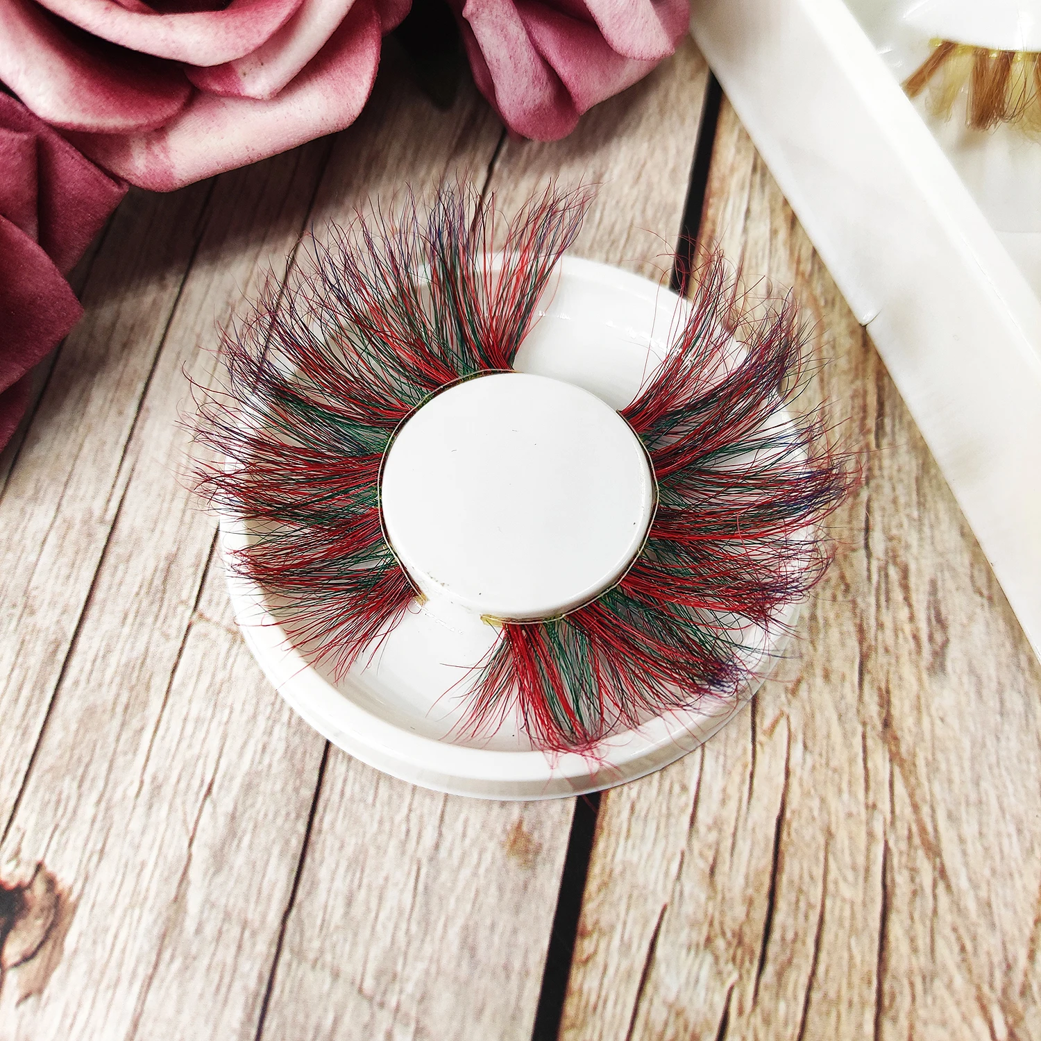 

Last Rose color eyelashes 100% mink fur fluffy eyelashes extension 25mm long lash vendors customized logo paper lash box, Natural black mink eyelashes