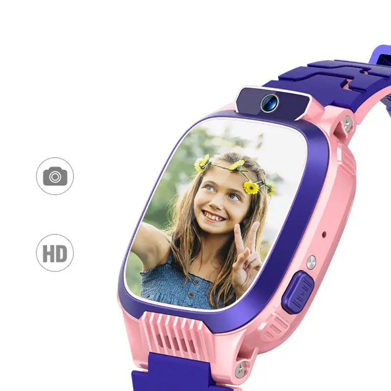 

Newest Model Y79 Kids Smartwatch SOS For iOS Android Smartphone IP67 Waterproof Multi-lingual Sim Chidren Smart Watch, Pink blue