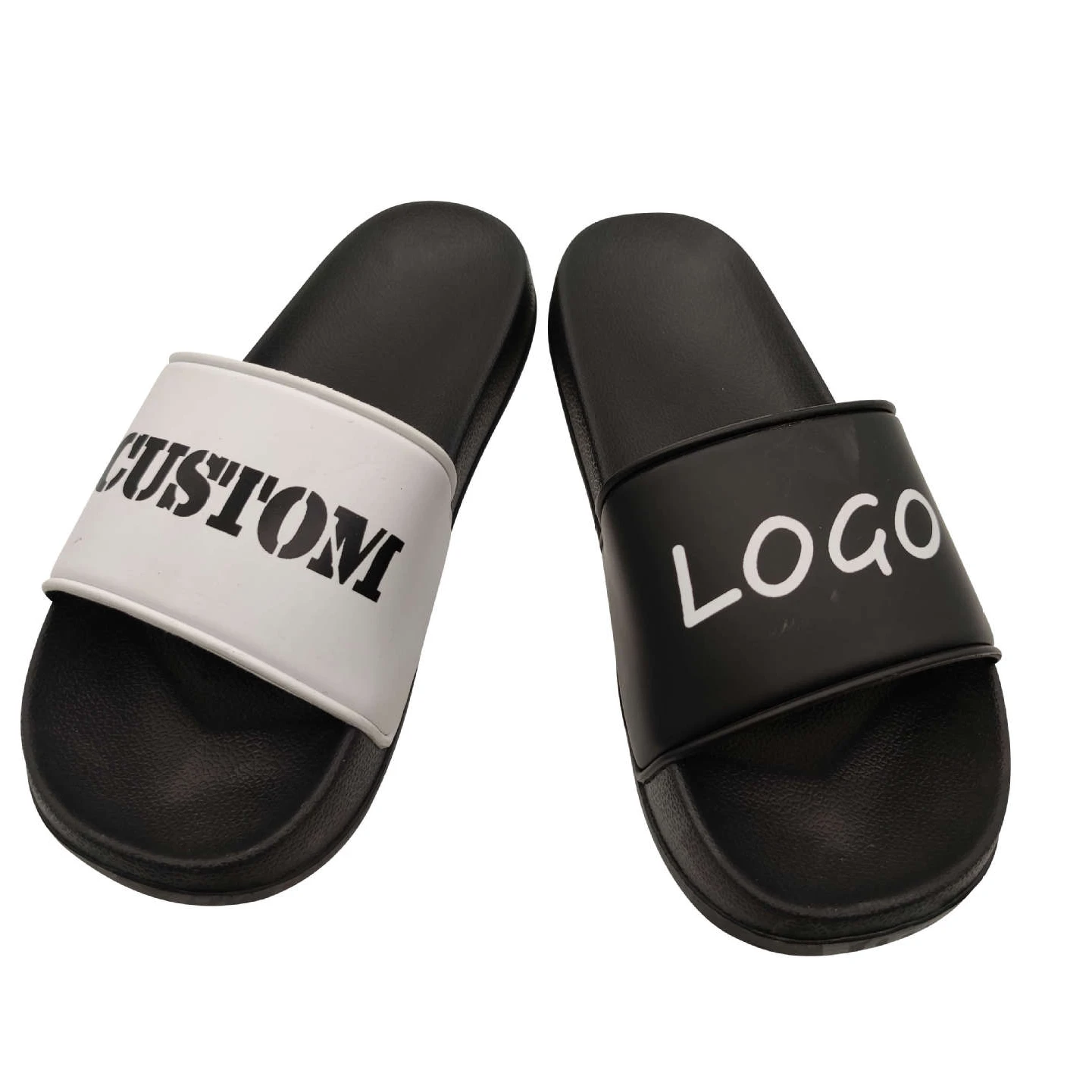 

China factory cheap pictures brand logo custom embroider slides slipper women man, As pic