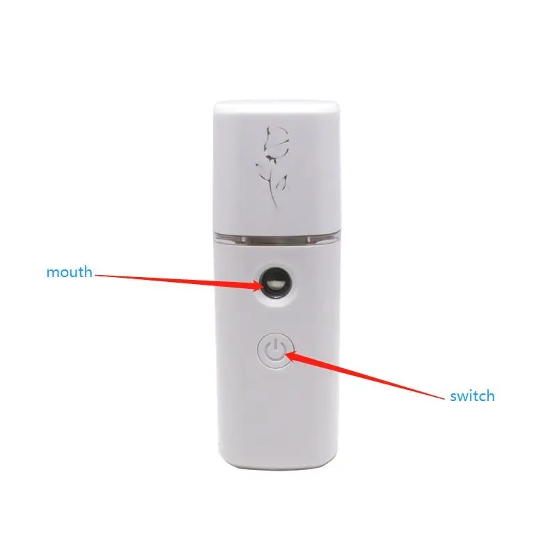 

30ml Portable Rechargeable Humidifier Small Wireless Nano Personal Facial Sprayer Mini Usb Humidifier, White/purple