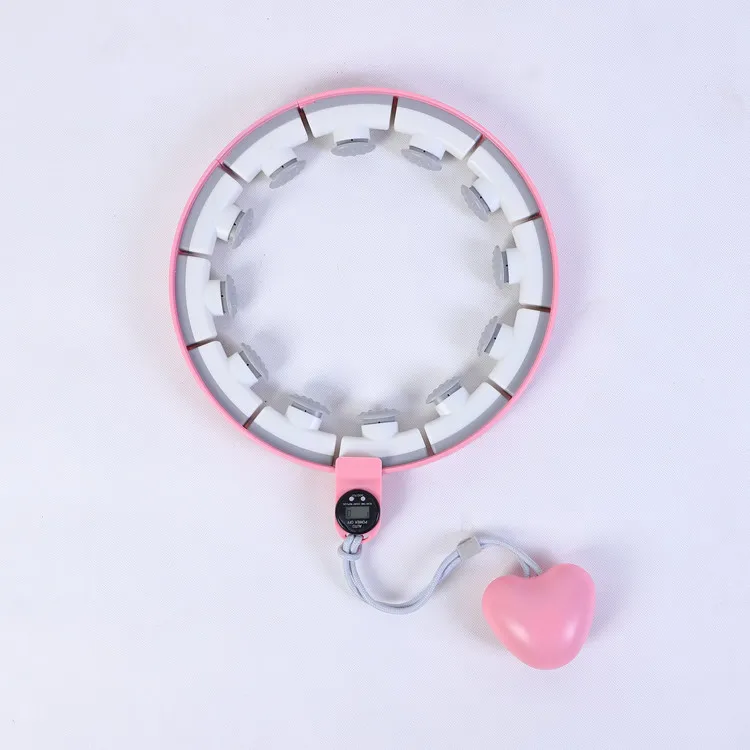 

New Arrival 2 colors available 15 Knots Adjustable Smart Detachable Indoor Exercise Hula Ring Hoop Fitness, Pink ,blue