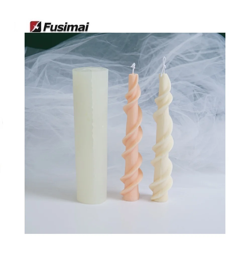 

Spiral Rod Wax Silicon Mould Rotary Lace Candle Mold, Customized color