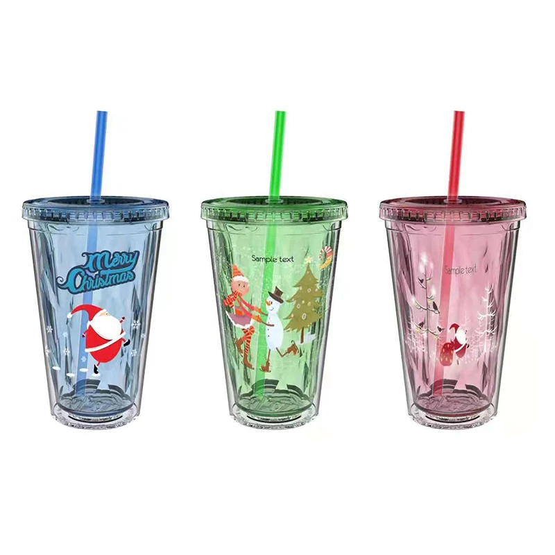 

custom drinkware coffee mug milk tea drinking tumblers reusable plastic cups with straw In Bulk, Customized color