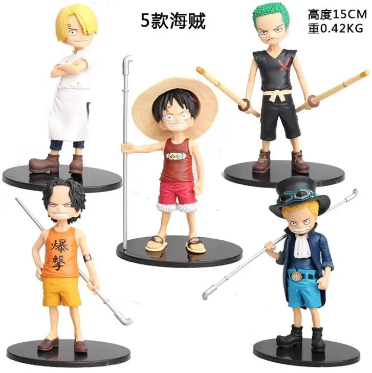 

Anime Straw Hat Luffy Ace PVC Action Figure zoro Figurine Collection Model kids Toys Doll Gifts Cosplay, Colorful
