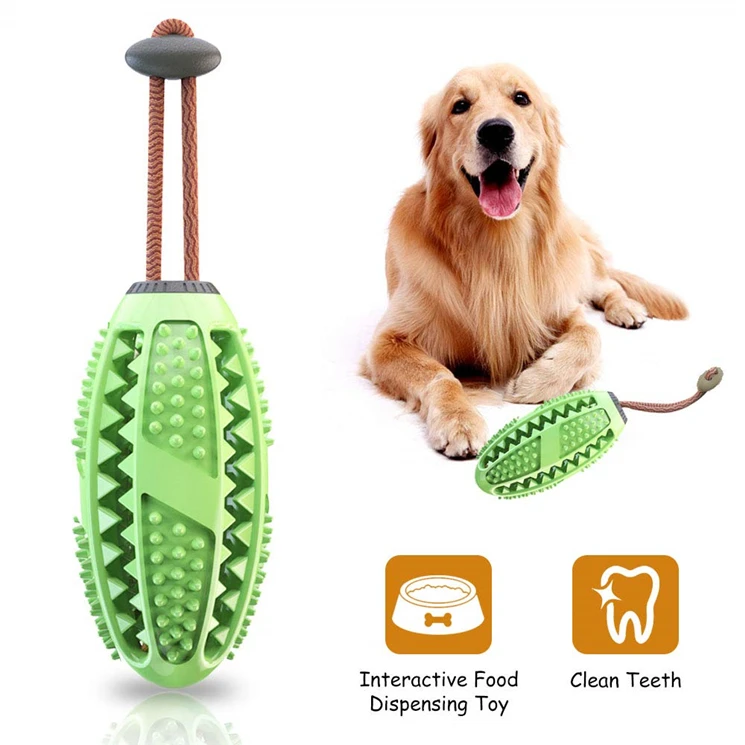 

Wholesale Custom 4 in1 Multi Function Design Dog Toothbrush Toy Ball Molar Stick Food Dispenser for Dogs